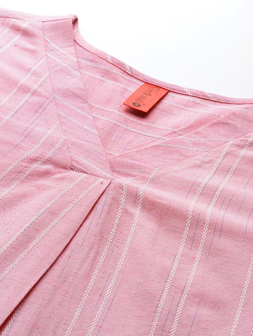women striped pink regular top - 21881216 - Standard Image - 4