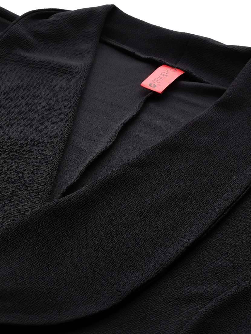 women black solid jacket & trouser co-ord set - 21881228 -  Standard Image - 4