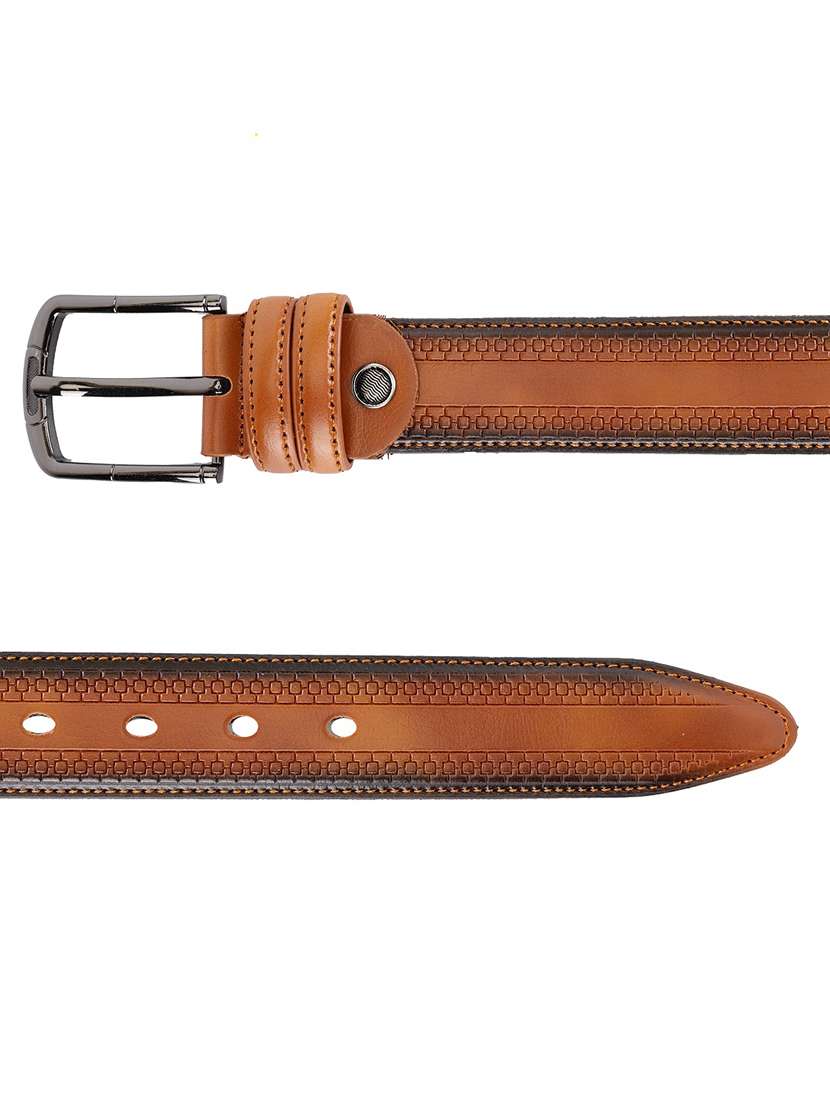 men tan pin buckle closure belt - 21881243 -  Standard Image - 4
