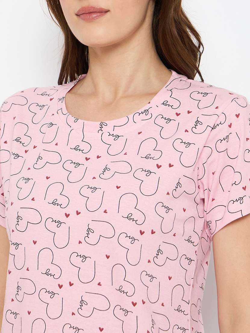 women printed nightwear shorts set - 21881254 -  Standard Image - 4