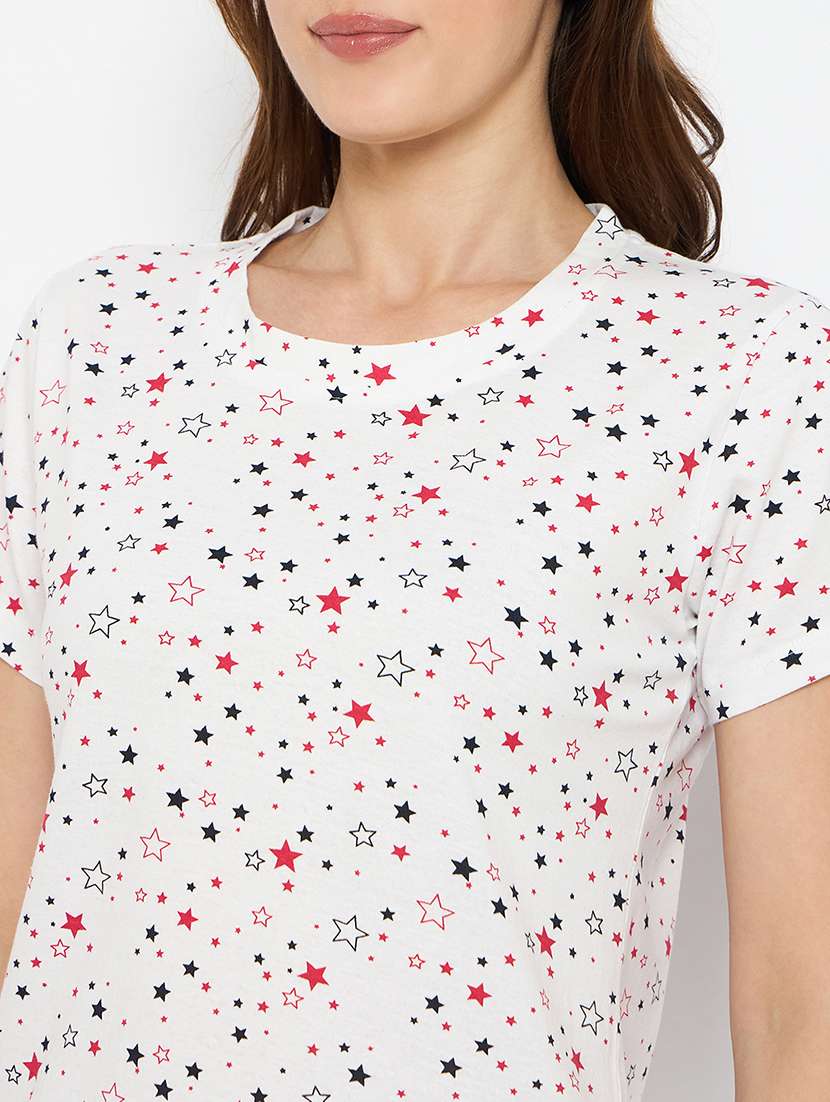 women printed nightwear shorts set - 21881256 -  Standard Image - 4