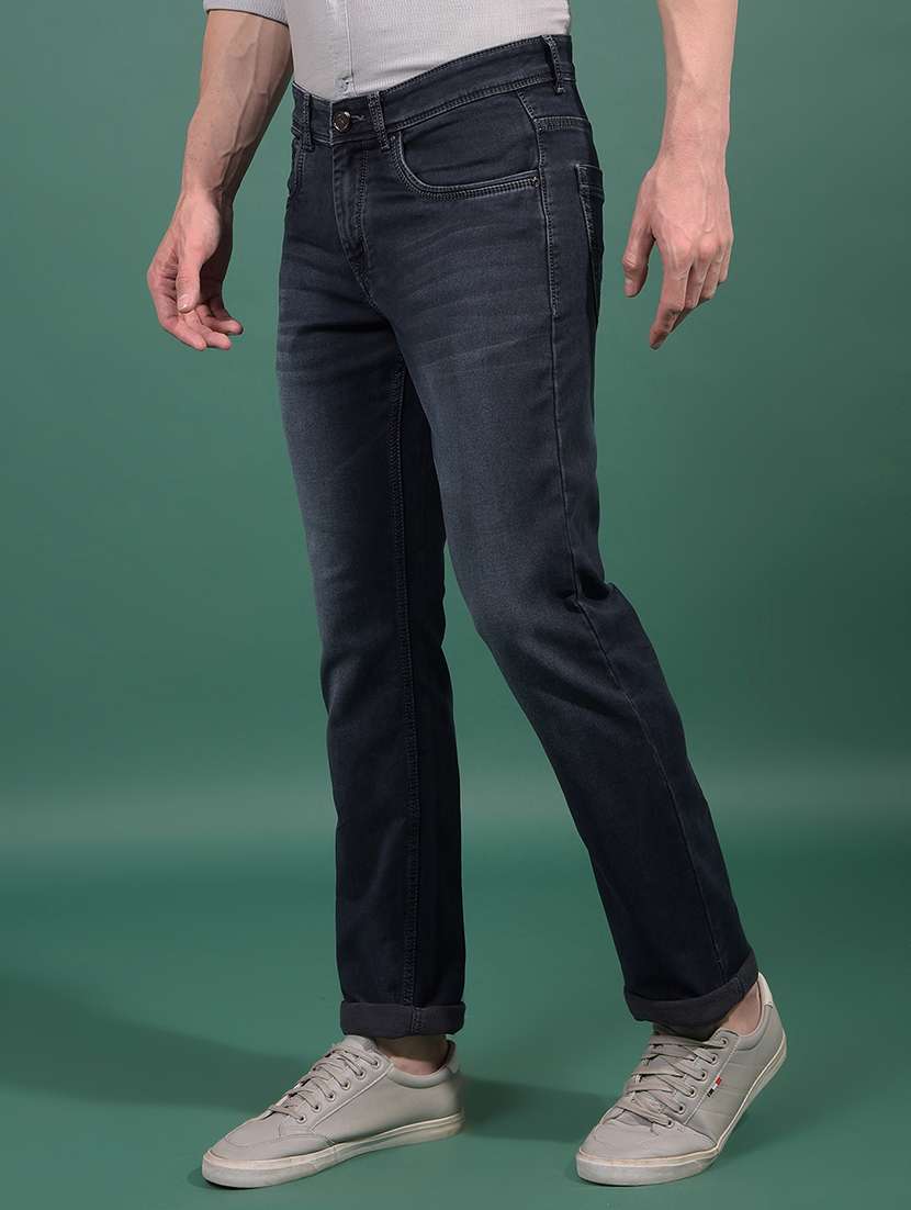 men washed mid rise full length denim jeans - 21881259 -  Standard Image - 1