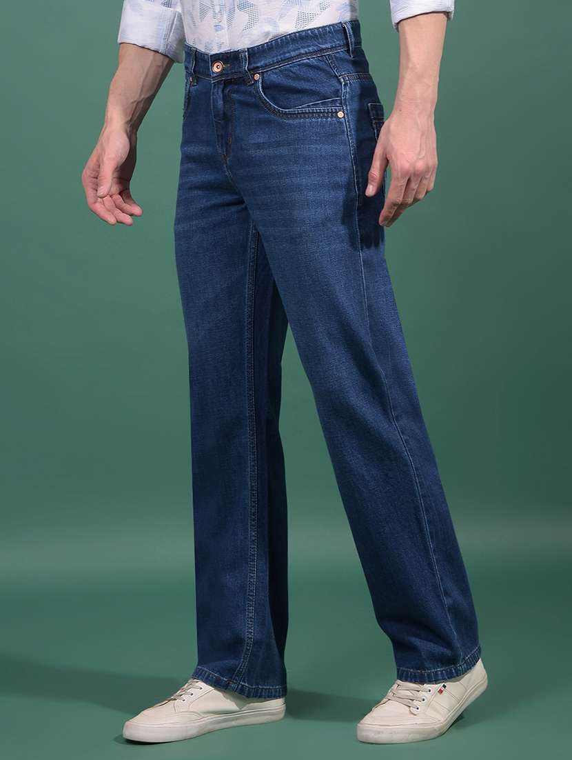 men washed mid rise full length denim jeans - 21881263 -  Standard Image - 1