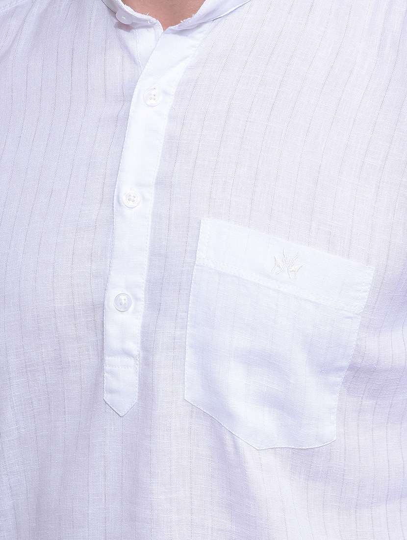men white striped long sleeve short kurta - 21881266 - Standard Image - 4