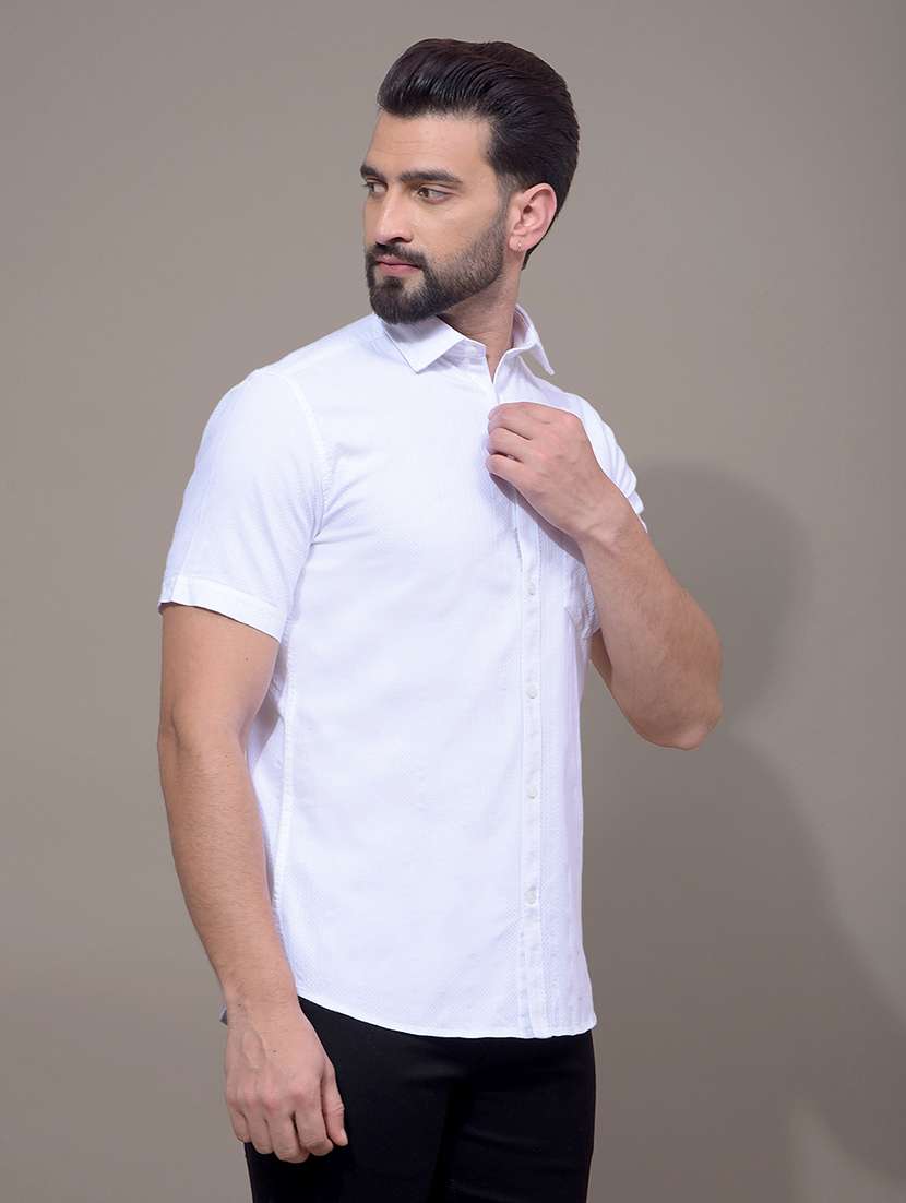 men self design short sleeve slim fit casual shirt - 21881280 -  Standard Image - 1