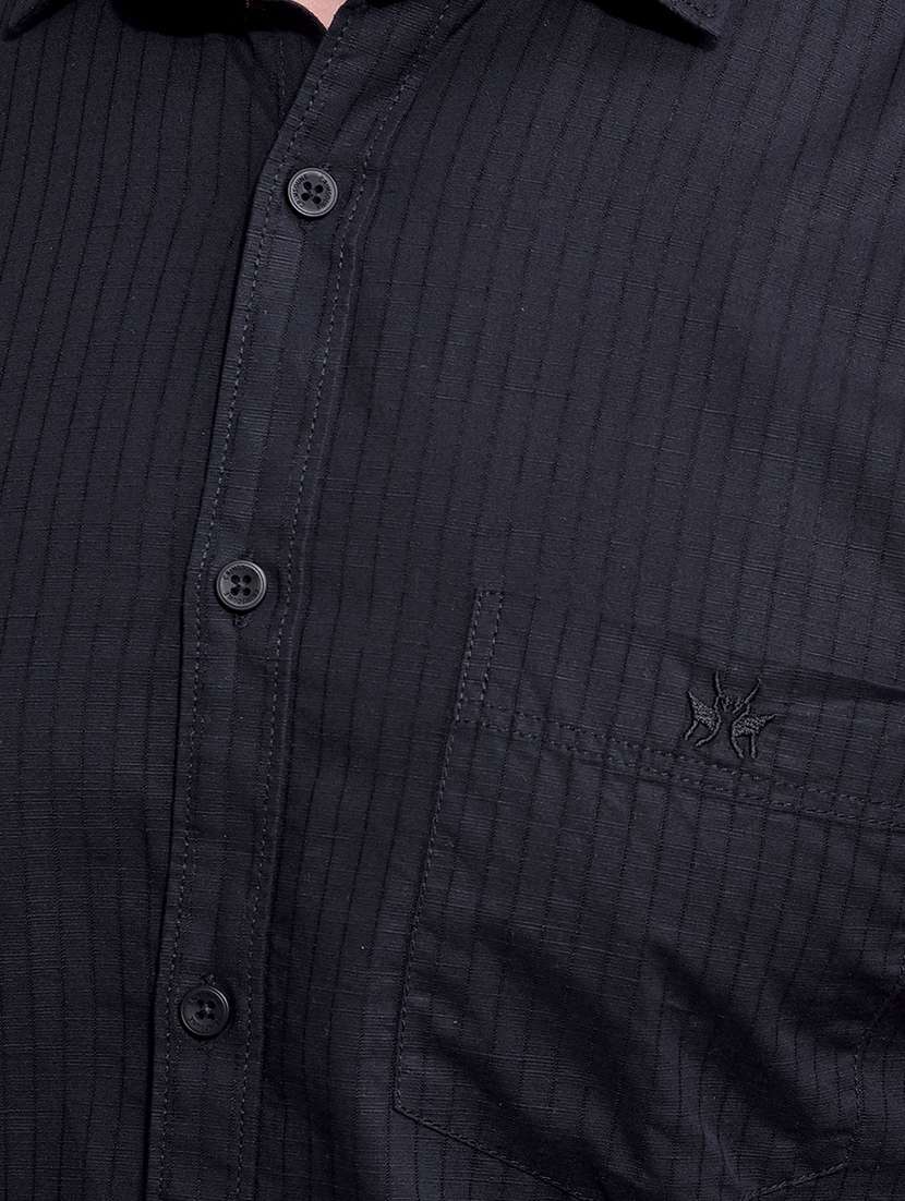 men striped short sleeve slim fit casual shirt - 21881283 -  Standard Image - 4