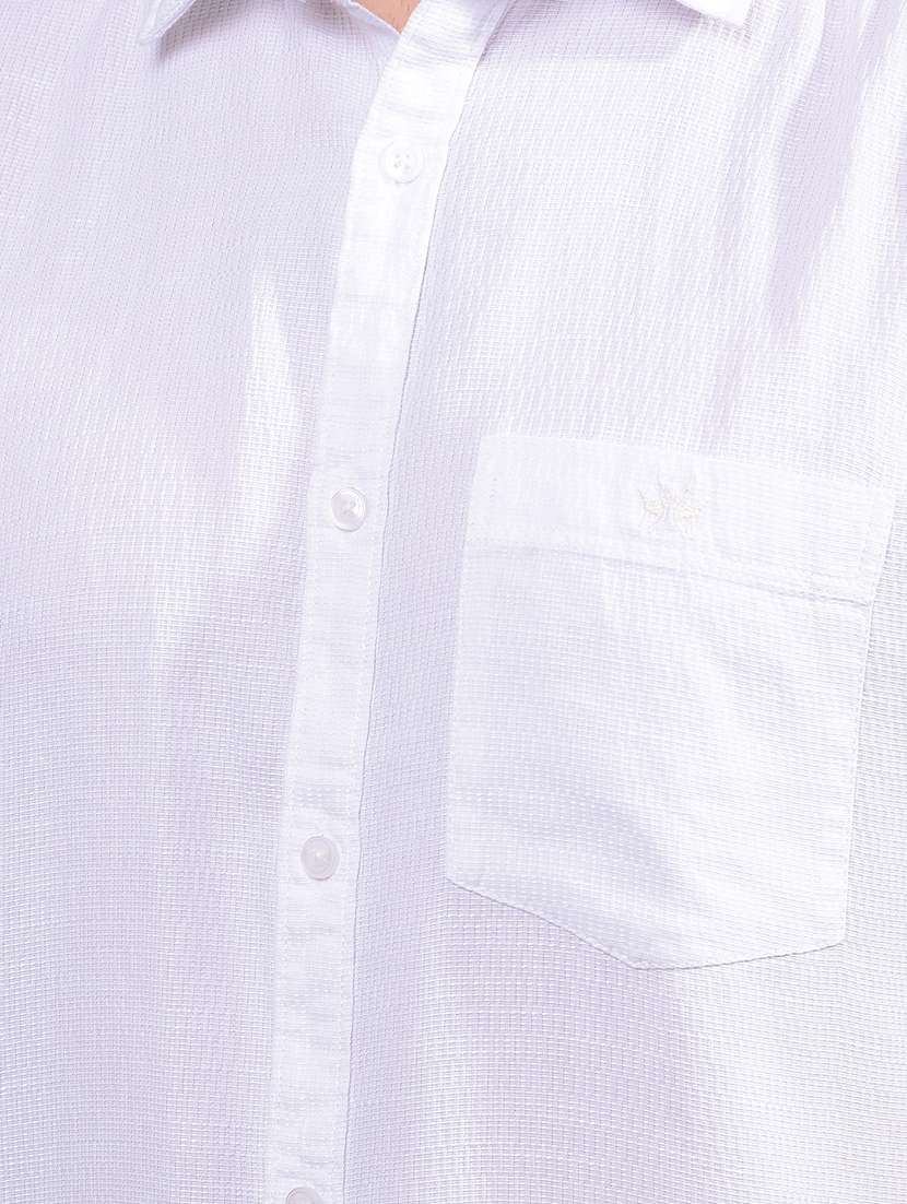 men solid short sleeve slim fit casual shirt - 21881284 -  Standard Image - 4