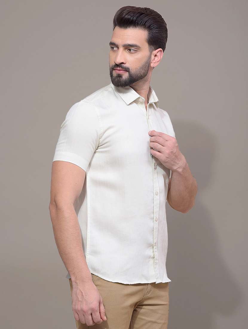 men solid short sleeve slim fit casual shirt - 21881293 -  Standard Image - 1