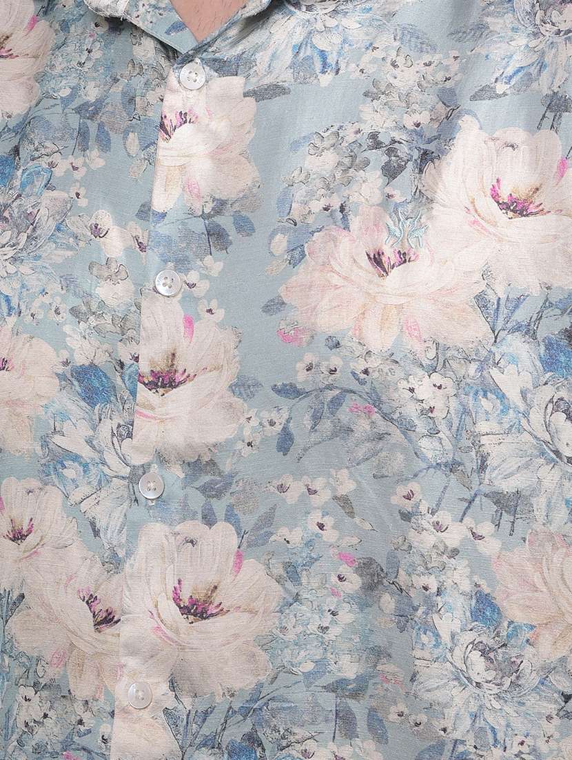 men floral long sleeve slim fit casual shirt - 21881300 -  Standard Image - 4