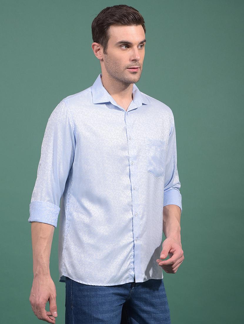 men printed long sleeve slim fit casual shirt - 21881309 - Standard Image - 1