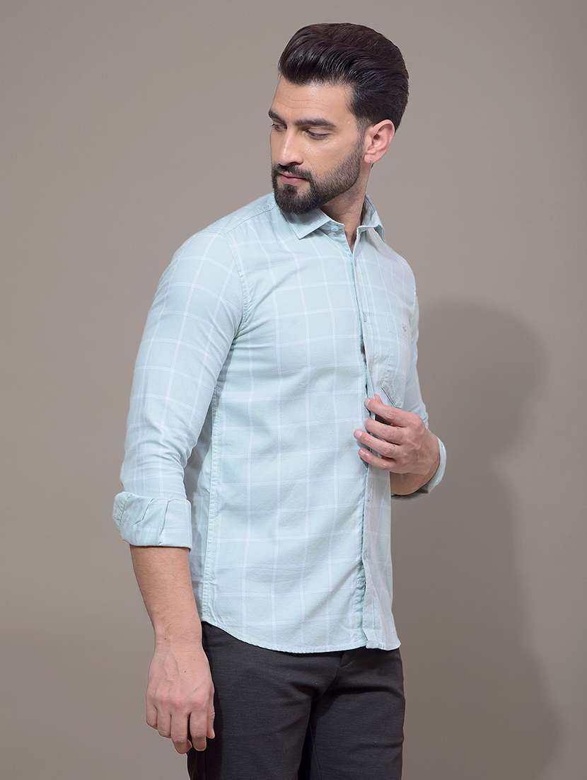 men checkered long sleeve slim fit casual shirt - 21881316 -  Standard Image - 1
