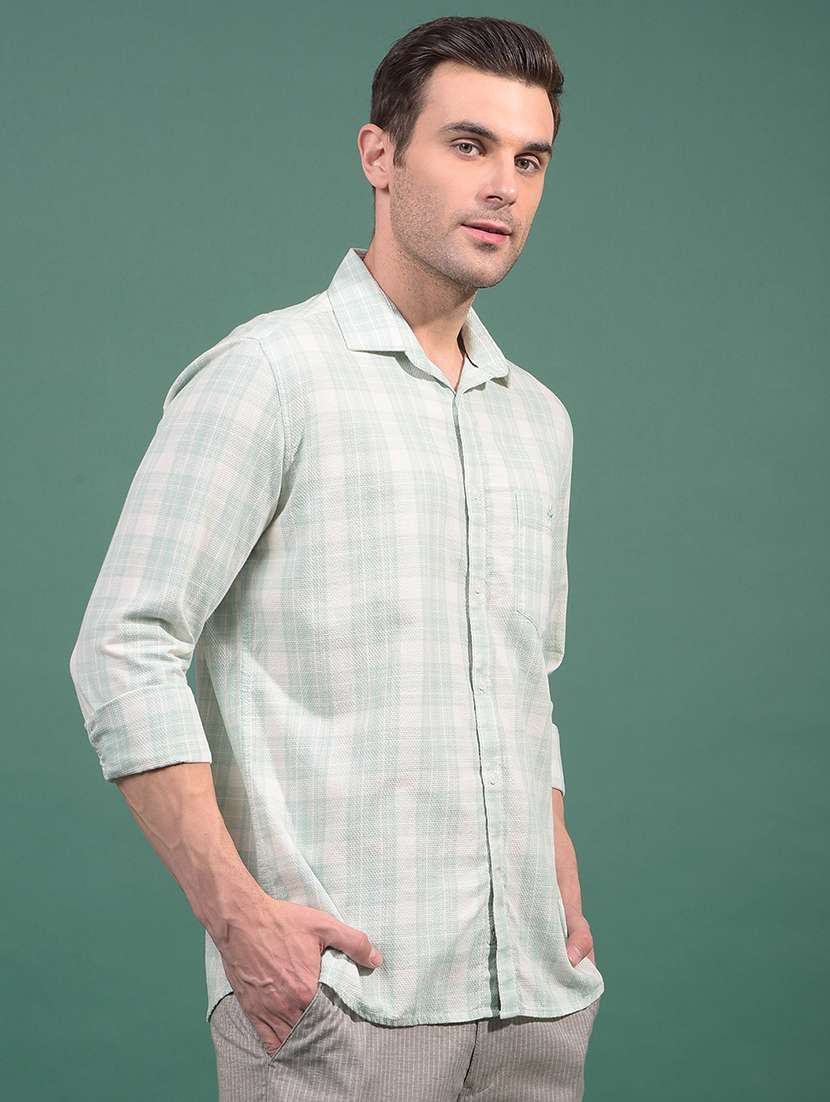 men checkered long sleeve slim fit casual shirt - 21881325 -  Standard Image - 1