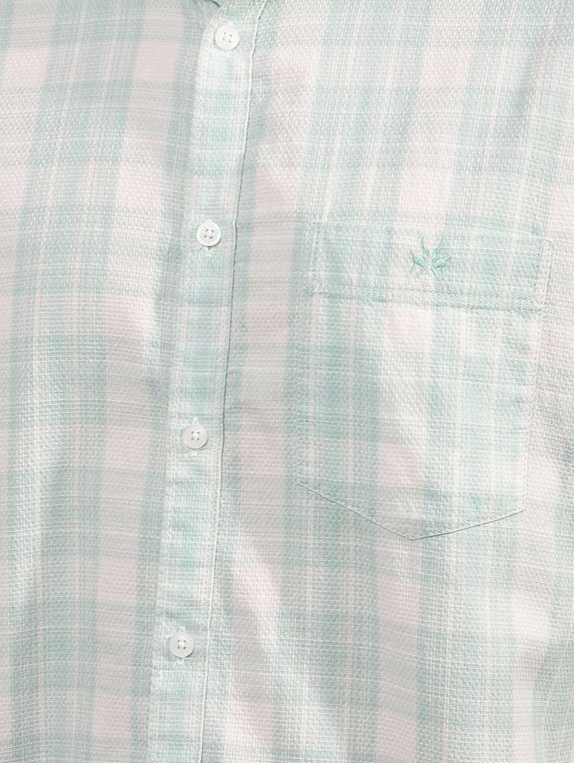 men checkered long sleeve slim fit casual shirt - 21881325 -  Standard Image - 4