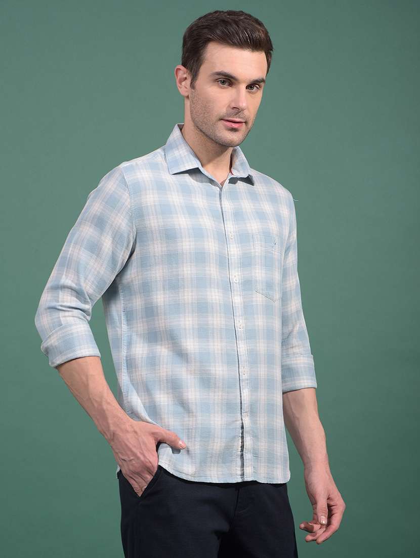 men checkered long sleeve slim fit casual shirt - 21881326 -  Standard Image - 1