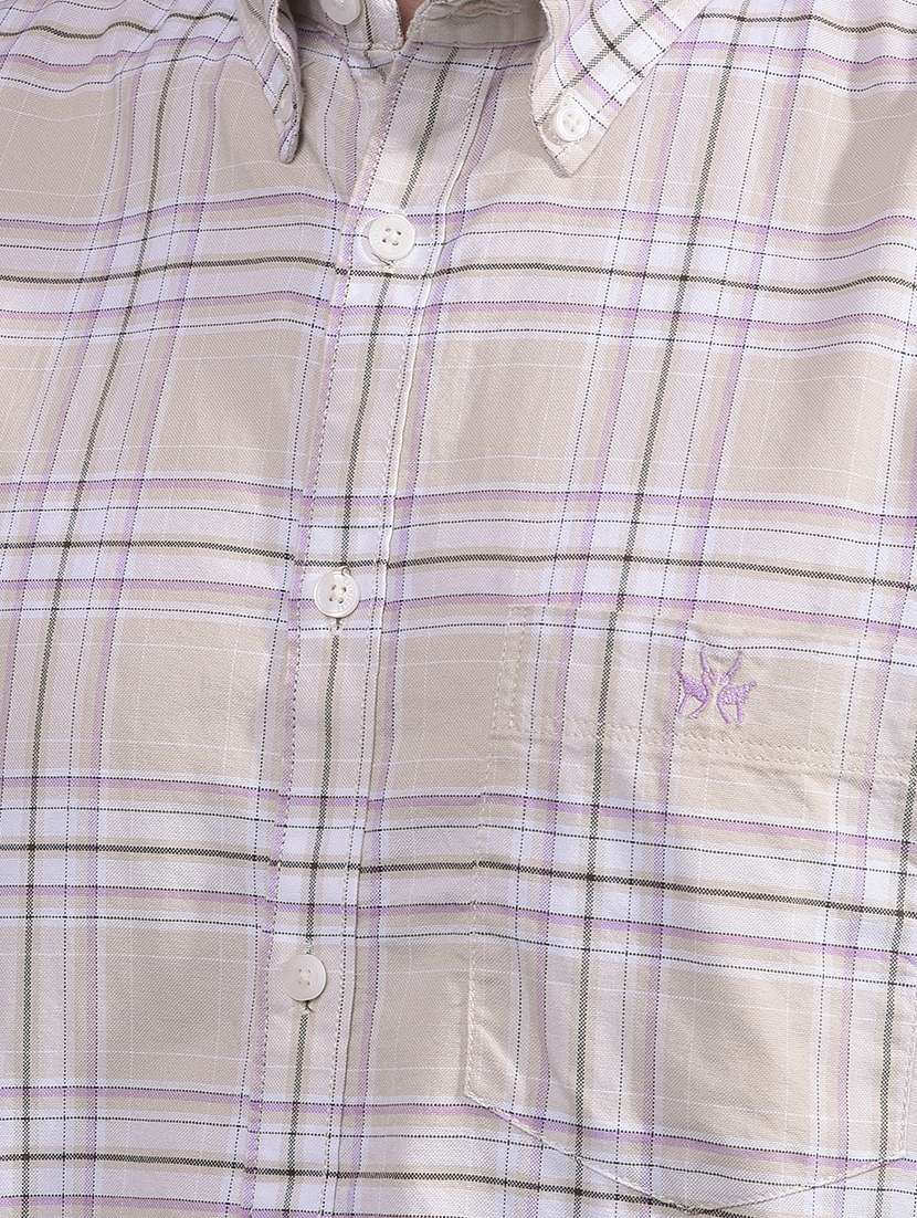 men checkered long sleeve slim fit casual shirt - 21881328 -  Standard Image - 4