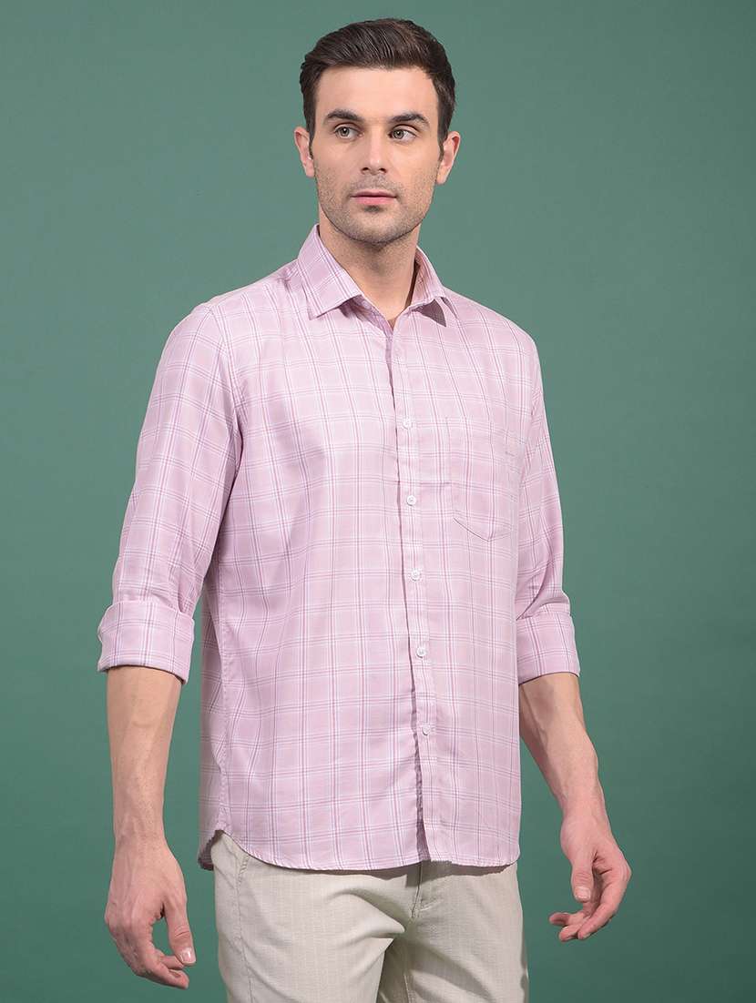 men checkered long sleeve slim fit casual shirt - 21881332 -  Standard Image - 1