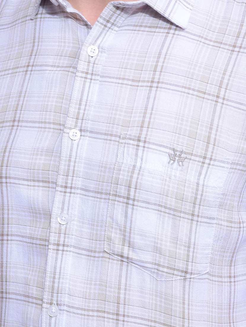 men checkered short sleeve slim fit casual shirt - 21881345 -  Standard Image - 4