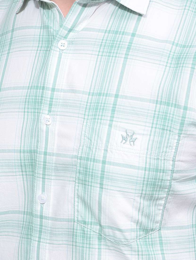 men checkered short sleeve slim fit casual shirt - 21881349 -  Standard Image - 4