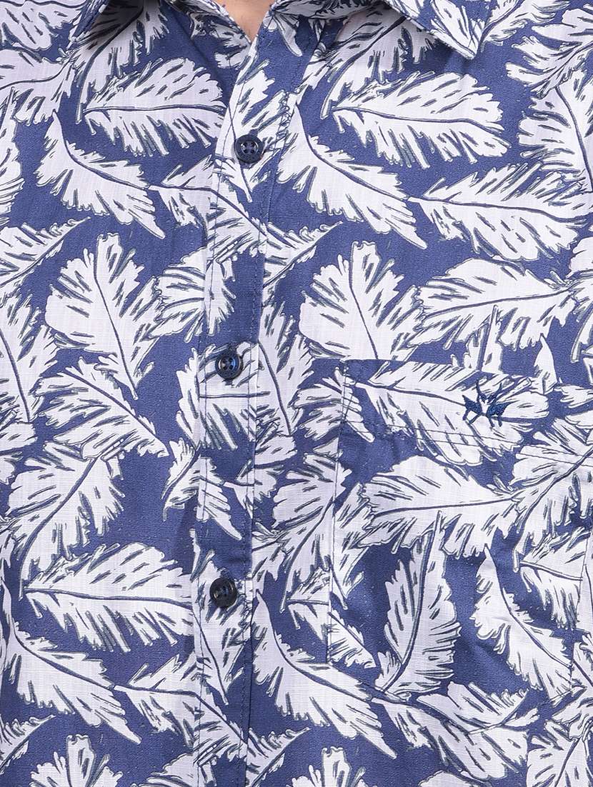 men printed short sleeve slim fit casual shirt - 21881353 -  Standard Image - 4