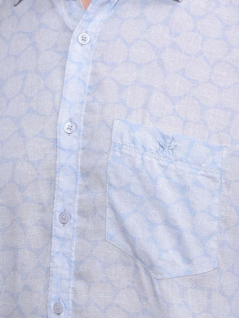 men printed short sleeve slim fit casual shirt - 21881357 -  Standard Image - 4