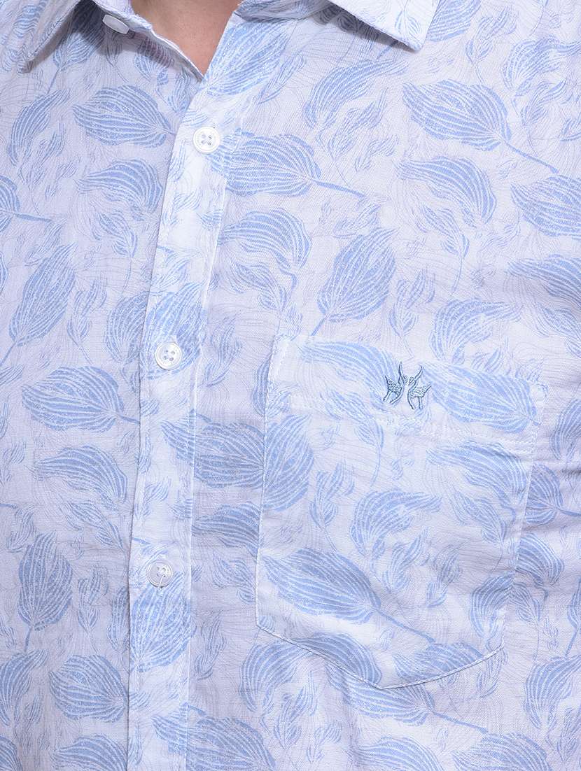 men printed short sleeve slim fit casual shirt - 21881359 -  Standard Image - 4