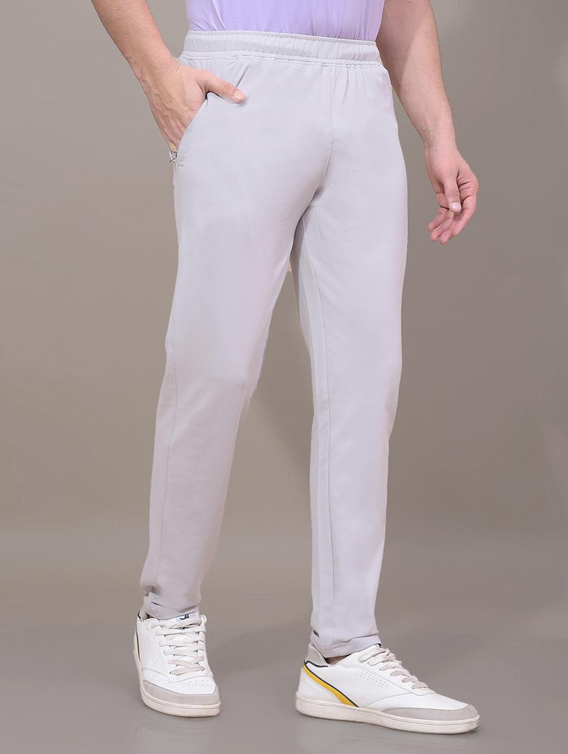 men grey solid mid rise full length track pant - 21881381 - Standard Image - 1