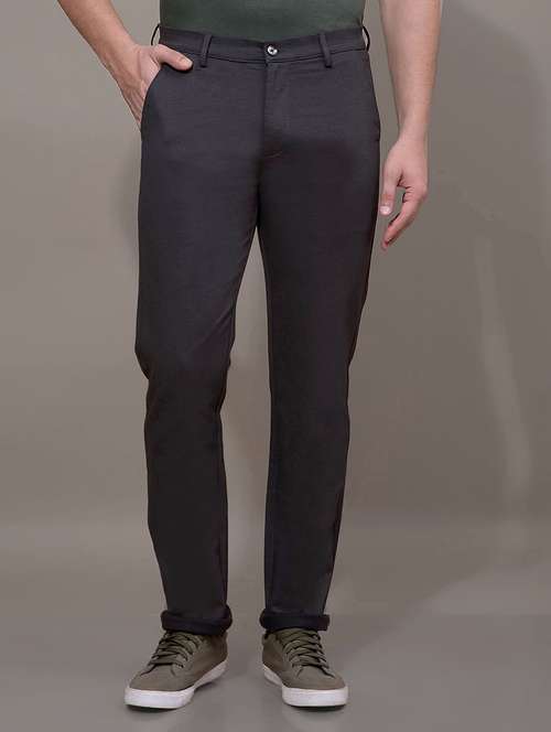 men solid mid rise slim fit chinos casual trouser - 21881389 -  Standard Image - 0