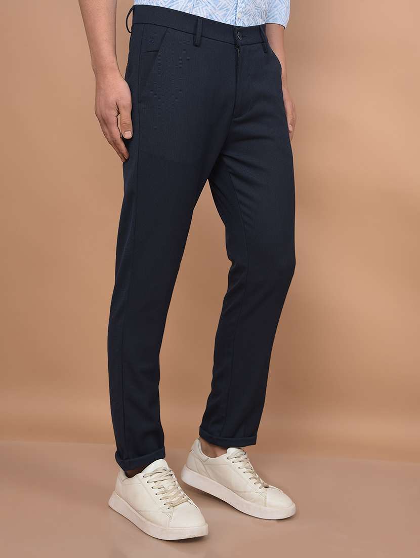 Men Solid Mid Rise Slim Fit Chinos Casual Trouser - 21881412 -  Standard Image - 1