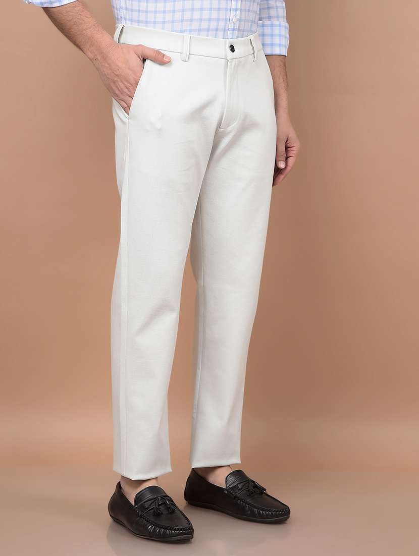 men solid mid rise slim fit chinos casual trouser - 21881415 -  Standard Image - 1