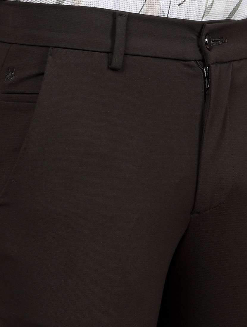 men solid mid rise slim fit chinos casual trouser - 21881416 -  Standard Image - 4