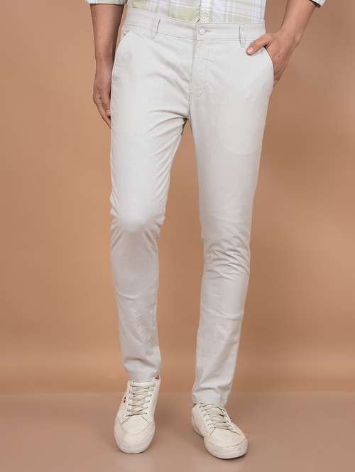 men solid mid rise slim fit chinos casual trouser - 21881426 -  Standard Image - 0