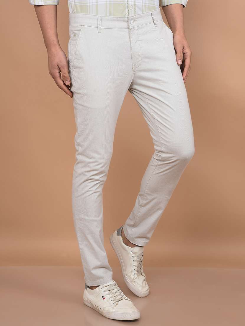 men solid mid rise slim fit chinos casual trouser - 21881426 -  Standard Image - 1