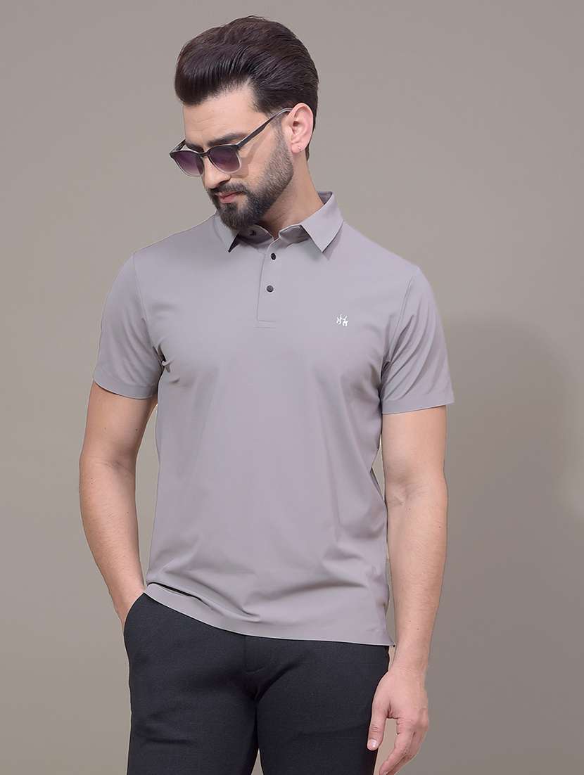 men solid short sleeve slim fit polo t-shirt