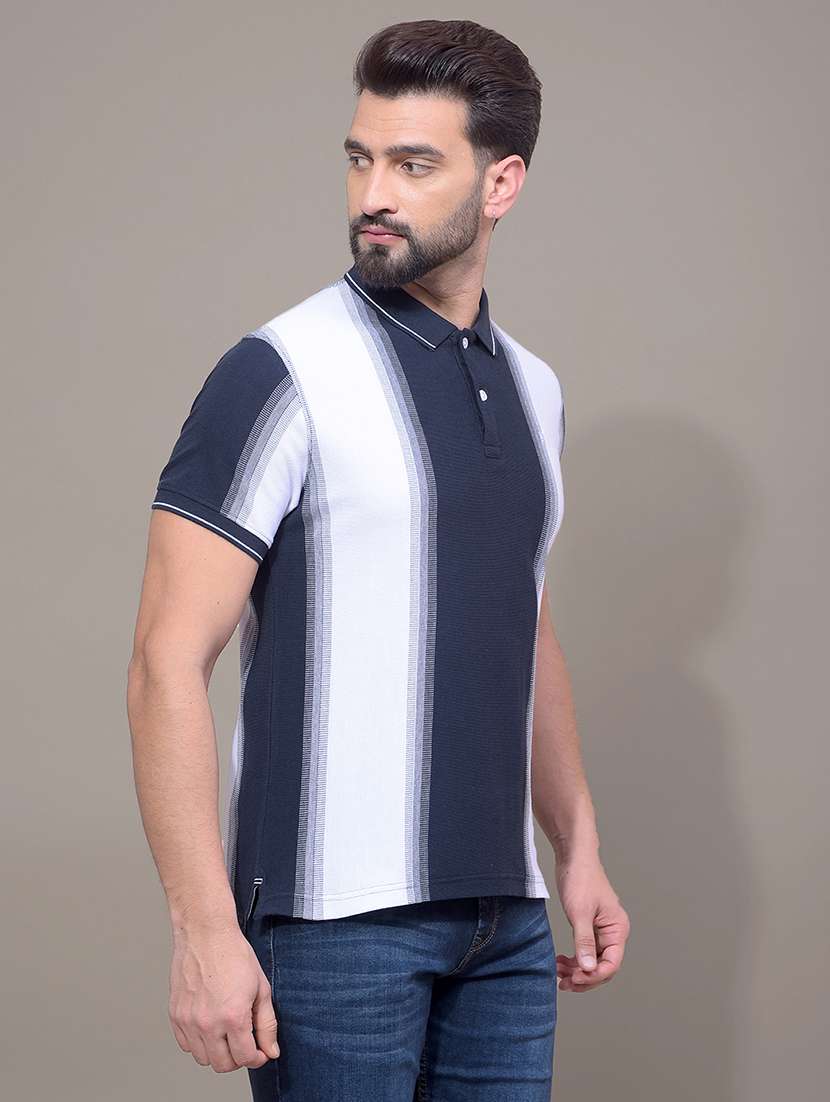 men striped short sleeve slim fit polo t-shirt - 21881454 -  Standard Image - 1