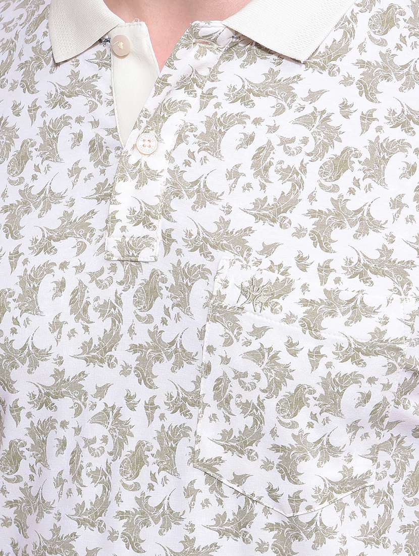 men printed short sleeve slim fit polo t-shirt - 21881459 -  Standard Image - 4