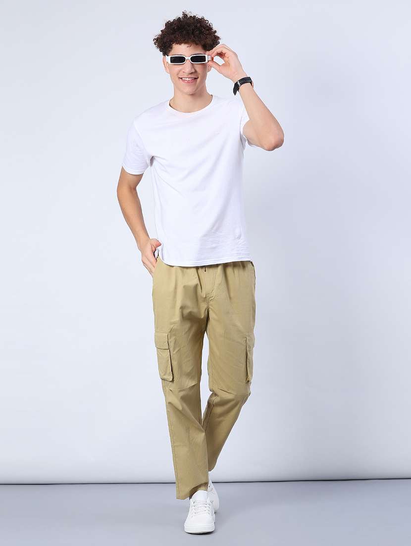 men solid mid rise regular fit cargo - 21881485 -  Standard Image - 4