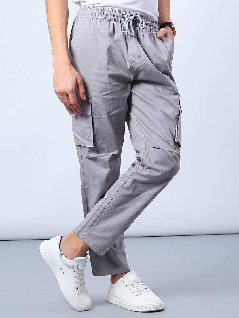 men solid mid rise regular fit cargo - 21881486 -  Standard Image - 1