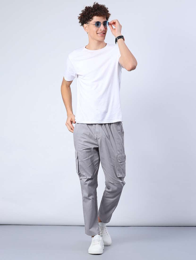 men solid mid rise regular fit cargo - 21881486 -  Standard Image - 4