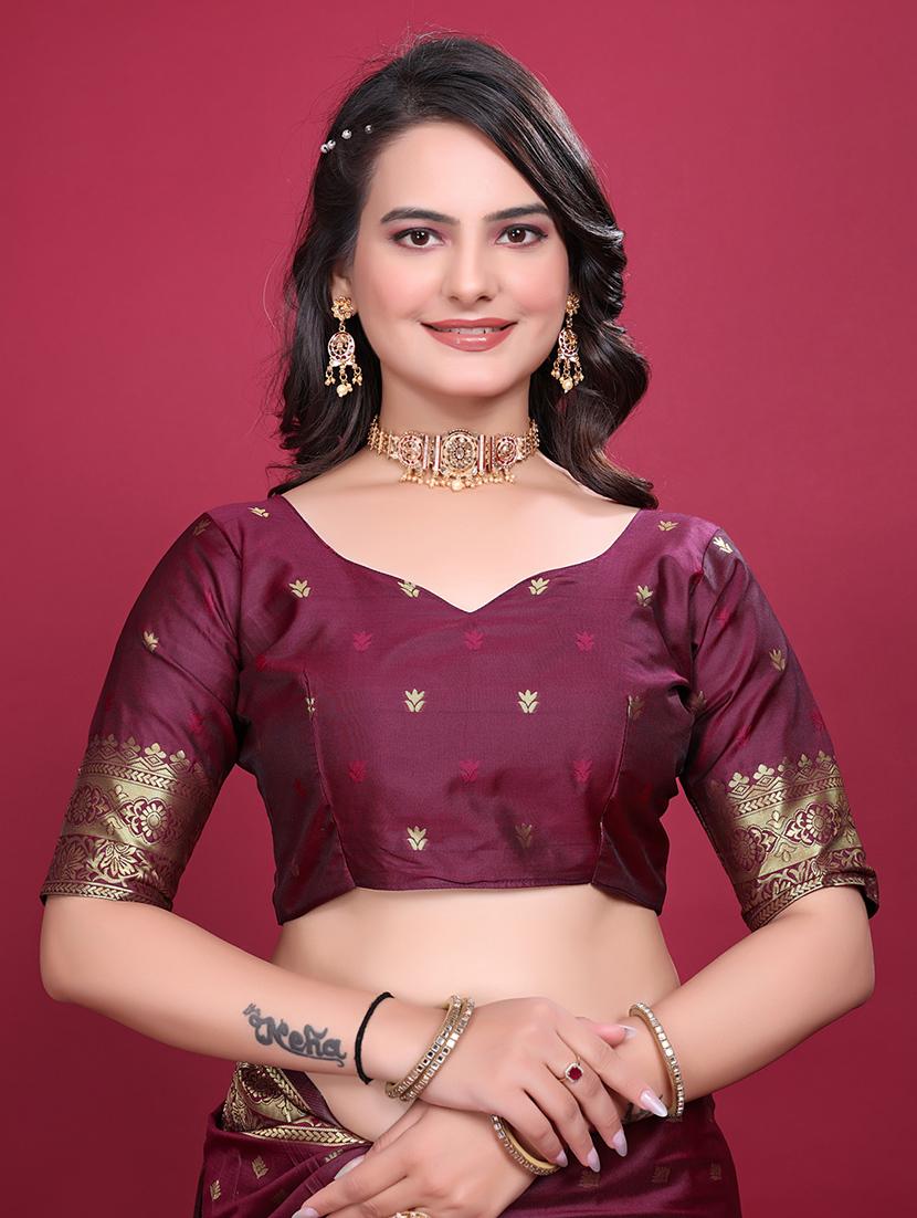 women self design banarasi saree with blouse - 21881501 - Standard Image - 6