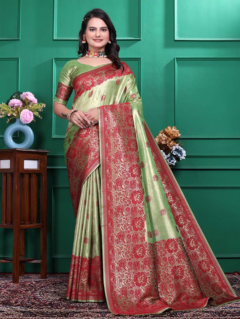women floral kanjivaram saree with blouse