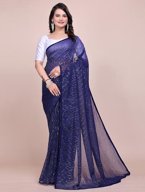 women sequined detailed party wear saree with blouse - 21881511 -  Standard Image - 0