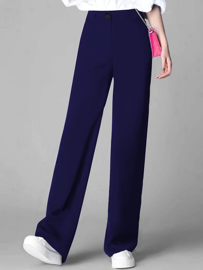 women solid high rise straight trouser - 21881589 - Standard Image - 1