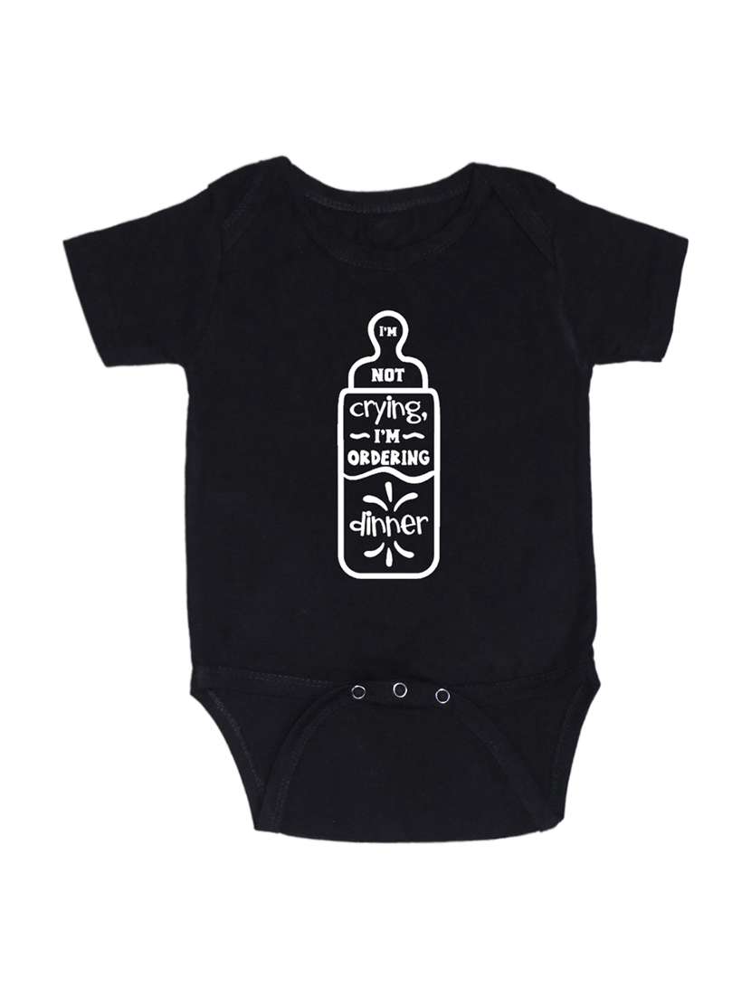 kids typographic short sleeve romper
