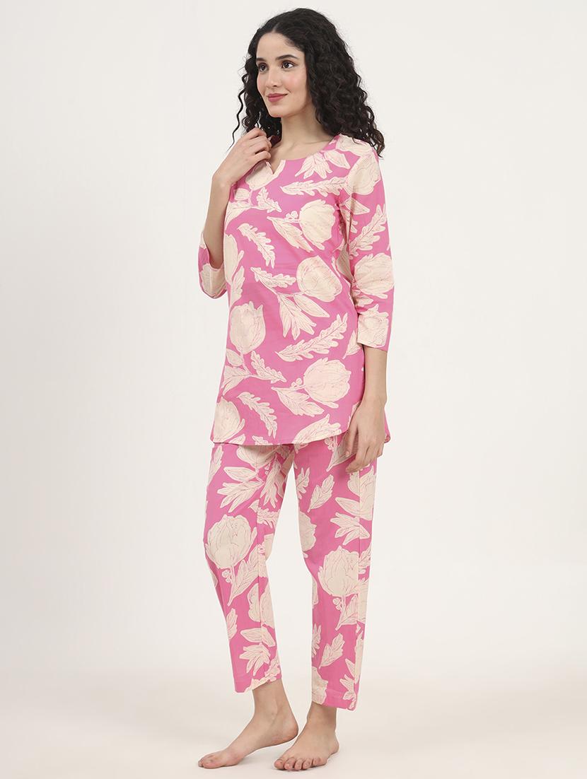 women printed nightwear pyjama set - 21881660 -  Standard Image - 1
