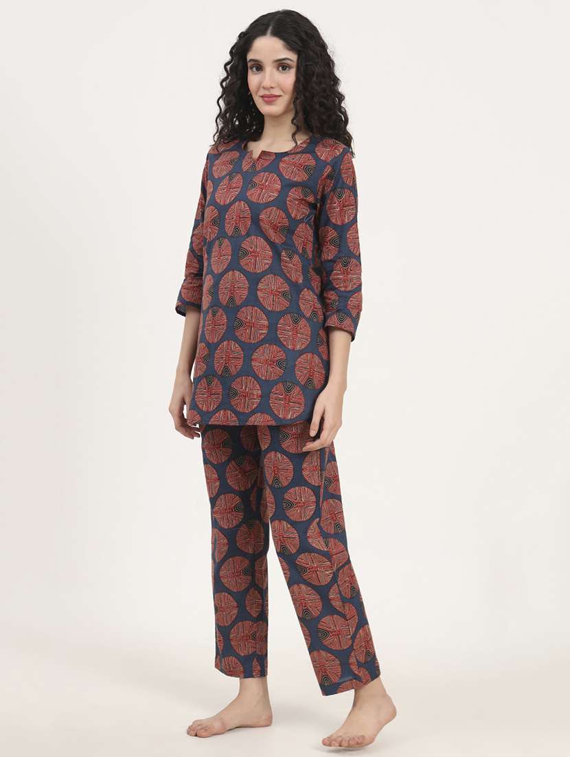 women printed nightwear pyjama set - 21881664 - Standard Image - 1