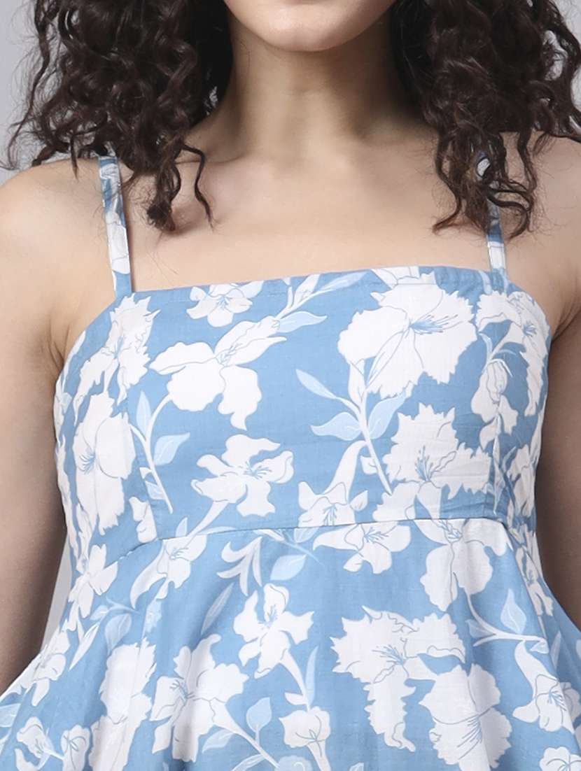 women printed shoulder strap fit & flare dress - 21881700 -  Standard Image - 4