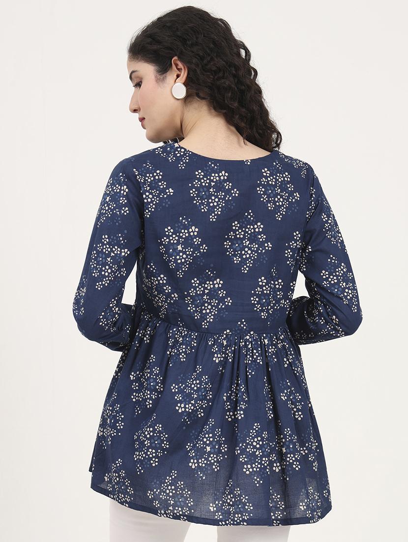 women printed long sleeves flared kurti - 21881707 - Standard Image - 4