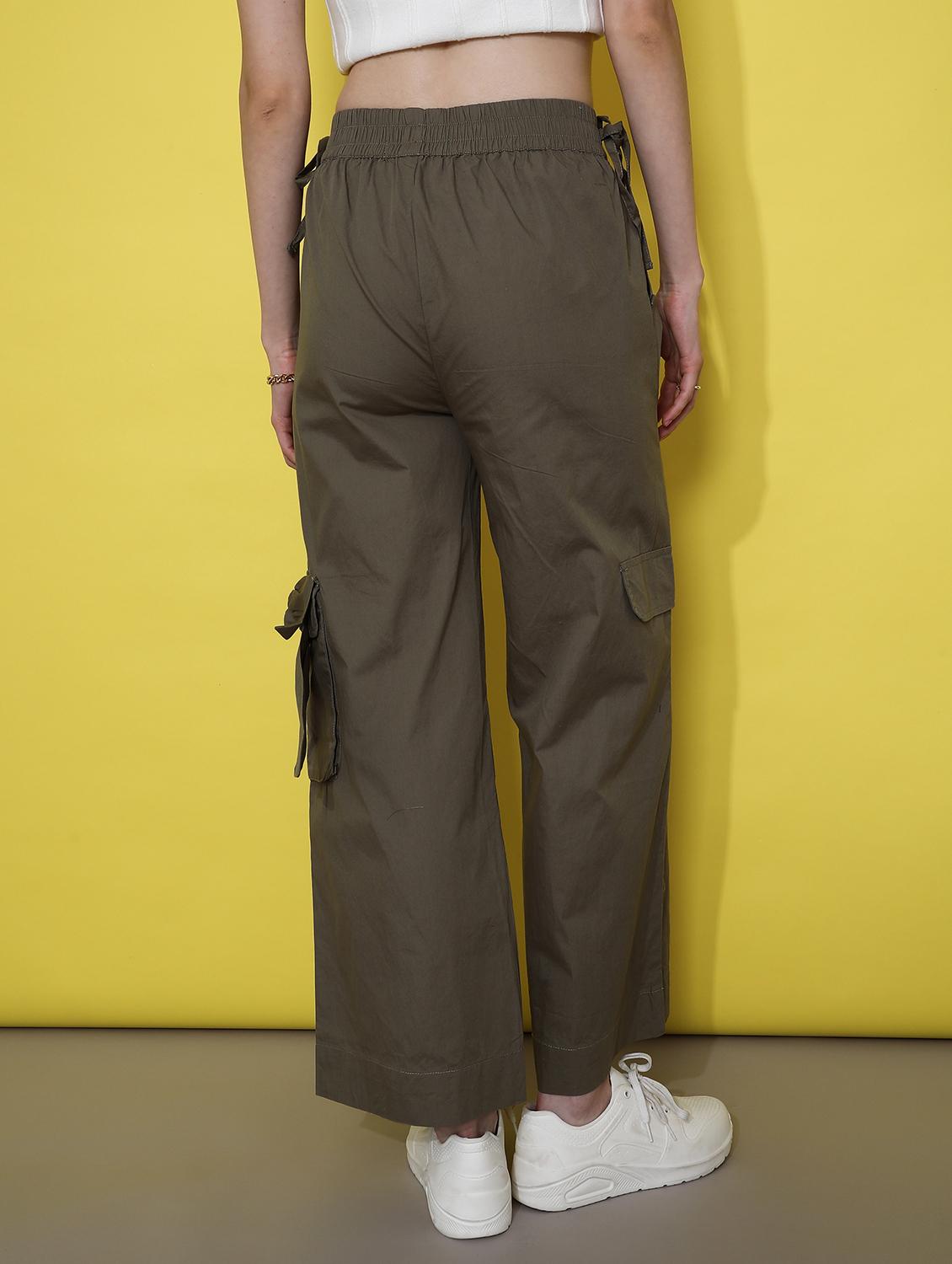 olive poplin trousers - 21881775 - Standard Image - 4