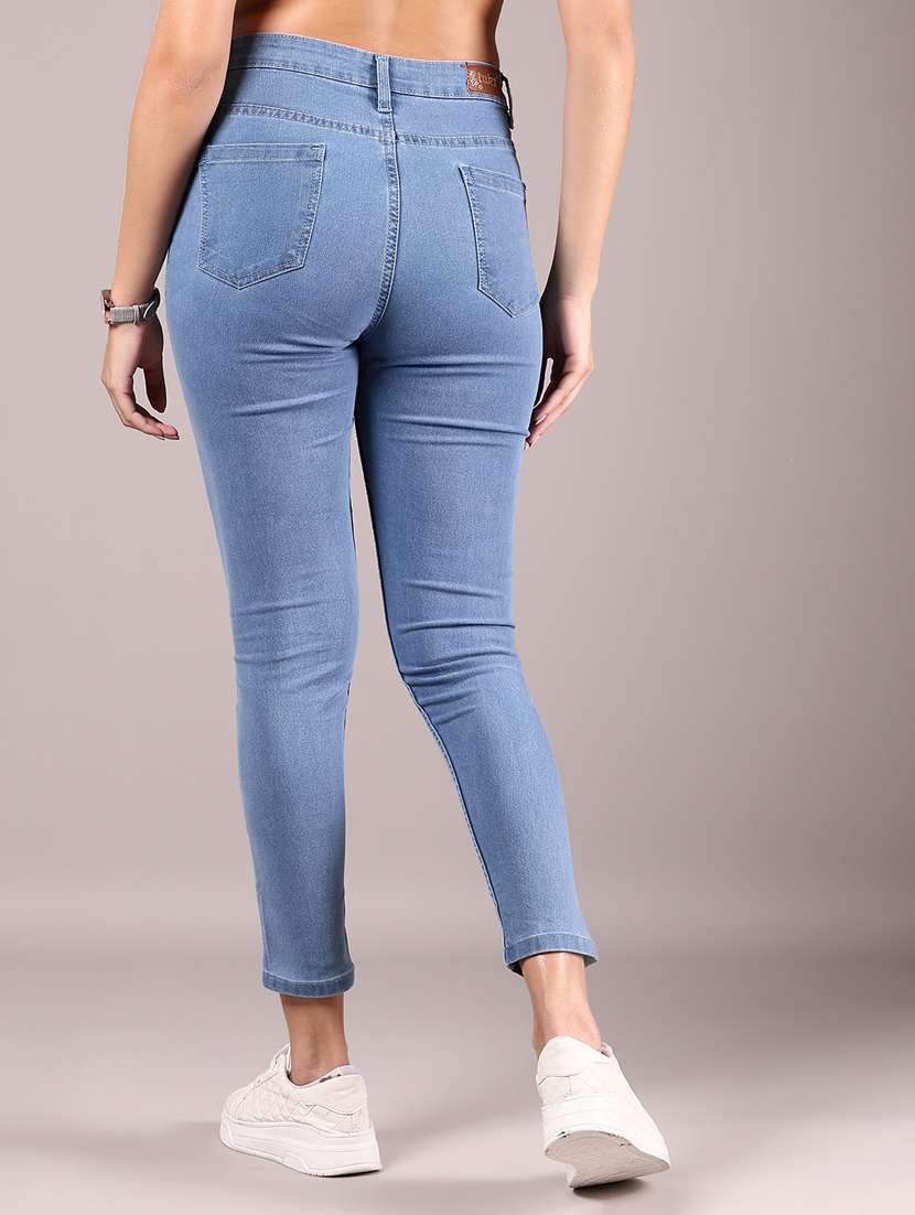 women solid high rise slim fit jean - 21881842 - Standard Image - 4