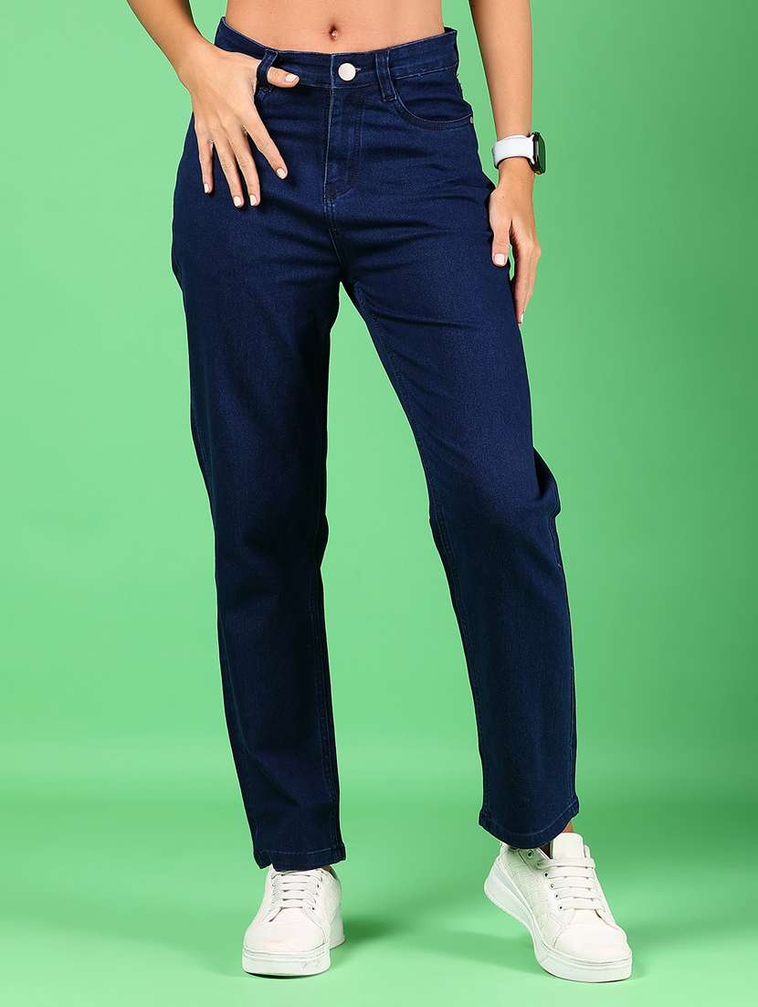 women solid mid rise straight fit jean - 21881843 - Zoom Image - 0